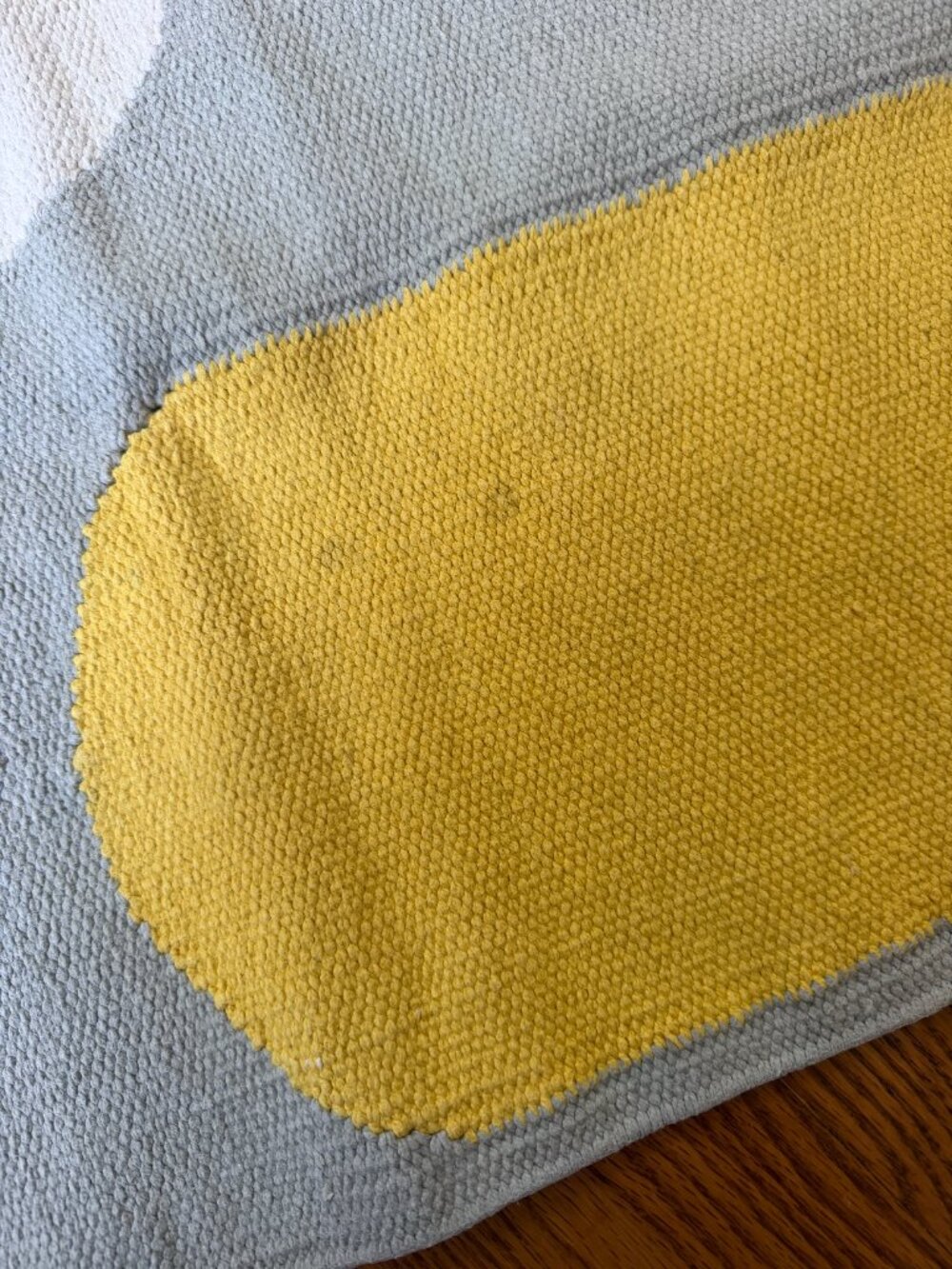 Quiet Town Arco Storm Cotton Runner Rug Geometric Gray Blue Yellow Modern - Picture 5 of 7